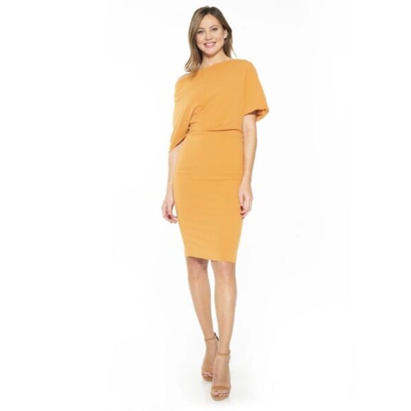 Alexia Admor Olivia Off-Shoulder Midi Dress Womens Plus Size 2X Stretch - Picture 3 of 13